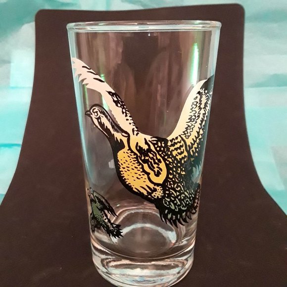 QUAIL - GAME BIRD GLASS - 12-OUNCE TUMBLER - MID CENTURY - 5-1/4" TALL - Picture 1 of 4